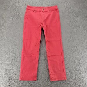 Chicos Jeans Womens 00 US 2 Pink/Red Platinum Crop Casual Pockets Flat Front